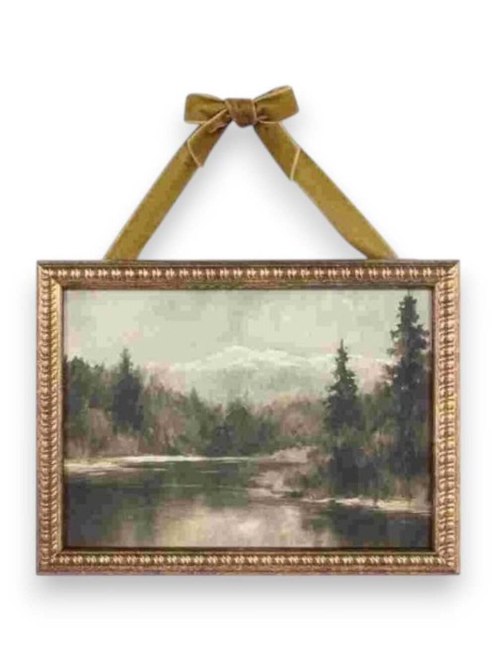 My Texas House 6x8 Mountain by the Lake Framed Wall Art • NWT